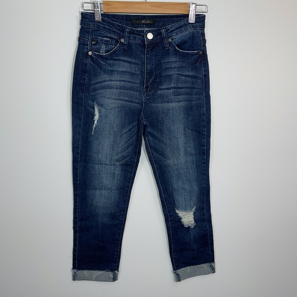 KanCan Button fly Distressed‎ Rolled hem High Rise Jeans Size 27